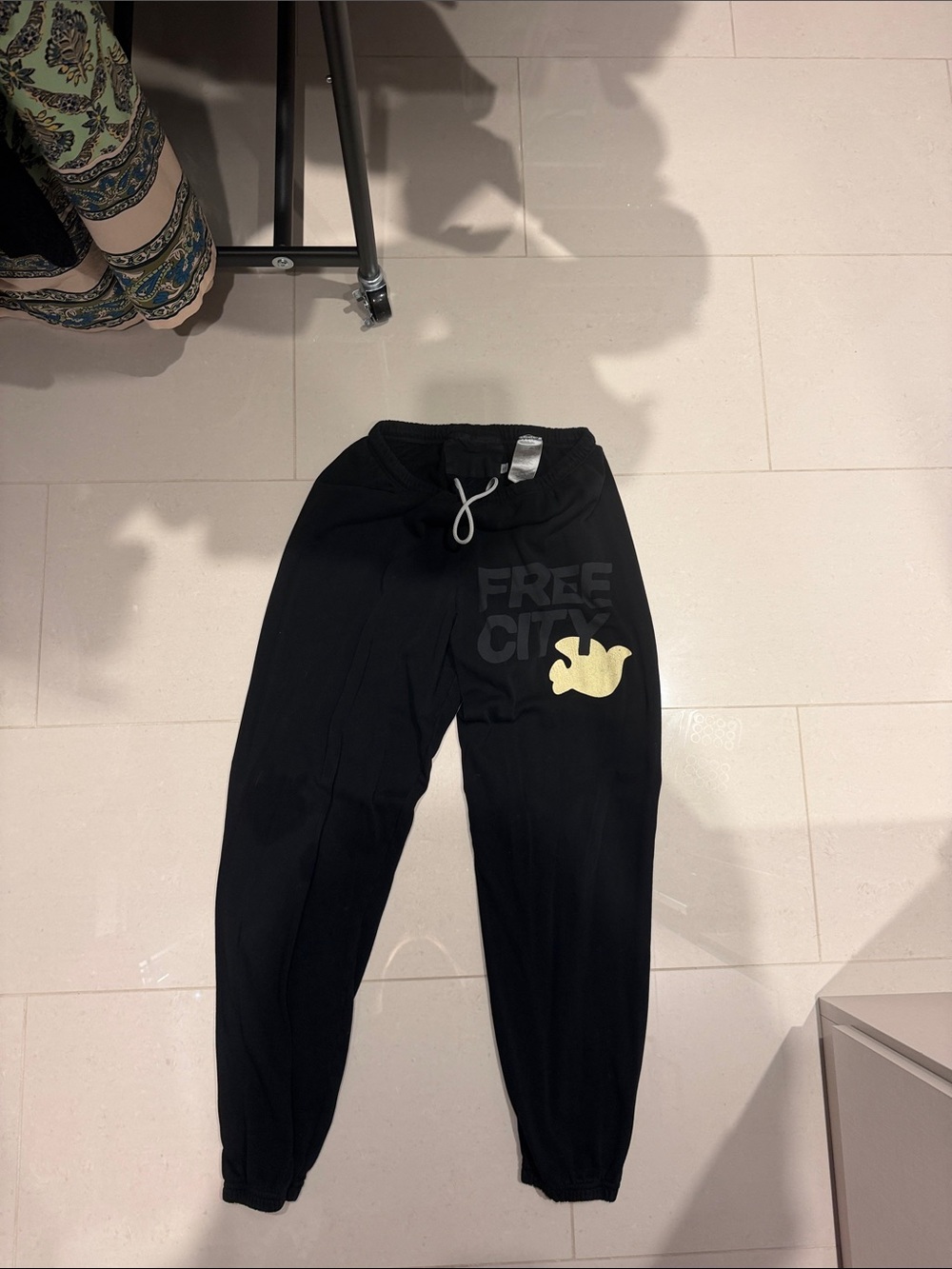 freecity Kids Black Joggers with Yellow Graphic Duck